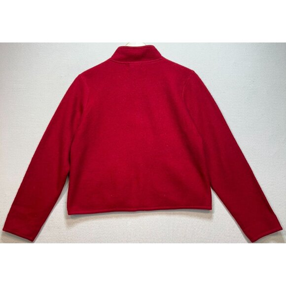 Woolrich Womens Wool Full Zip Cardigan Jacket Long Sleeve Sz S Red Solid Pockets - Picture 2 of 12